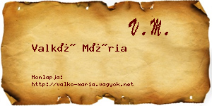 Valkó Mária névjegykártya