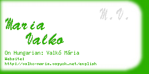 maria valko business card